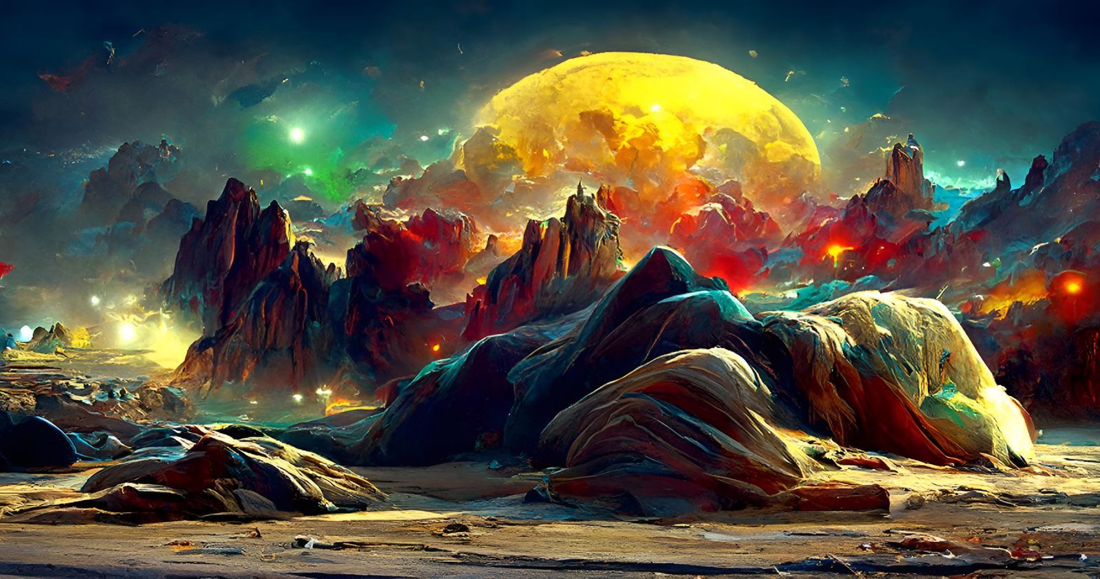 Desert Aurora Under Starry Skies