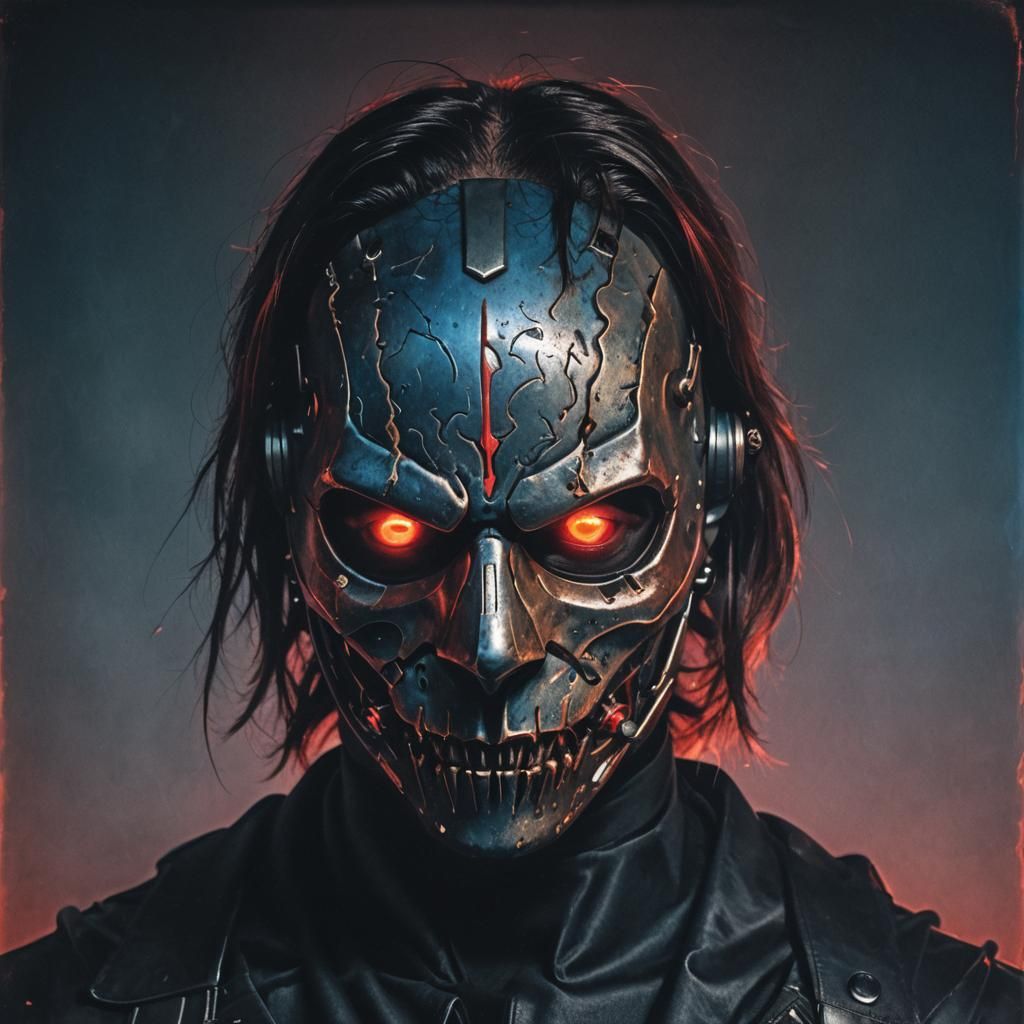 Dark Fantasy Death Metal Portrait with Mask