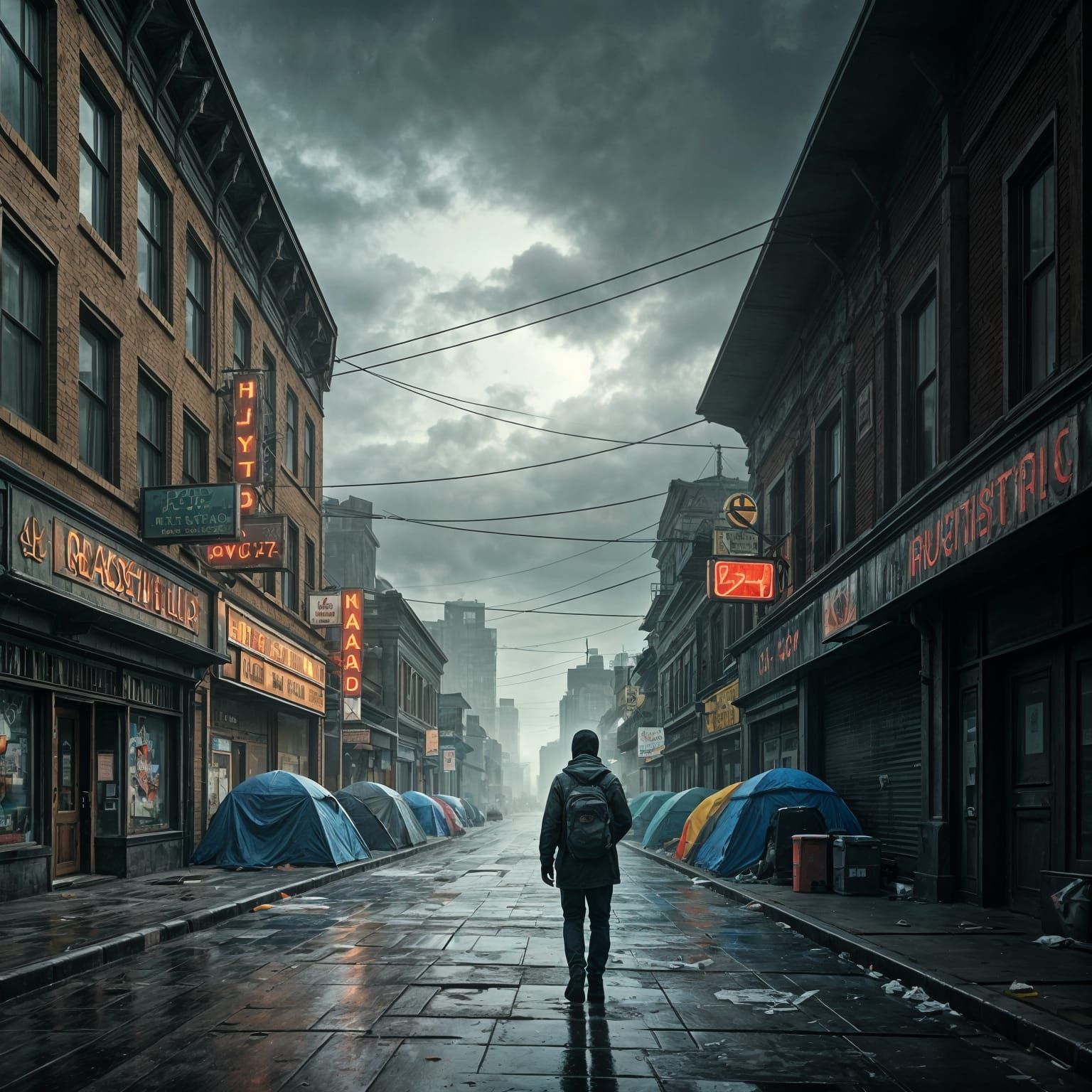 Dystopian Portland: A Matte Painting of Urban Decay