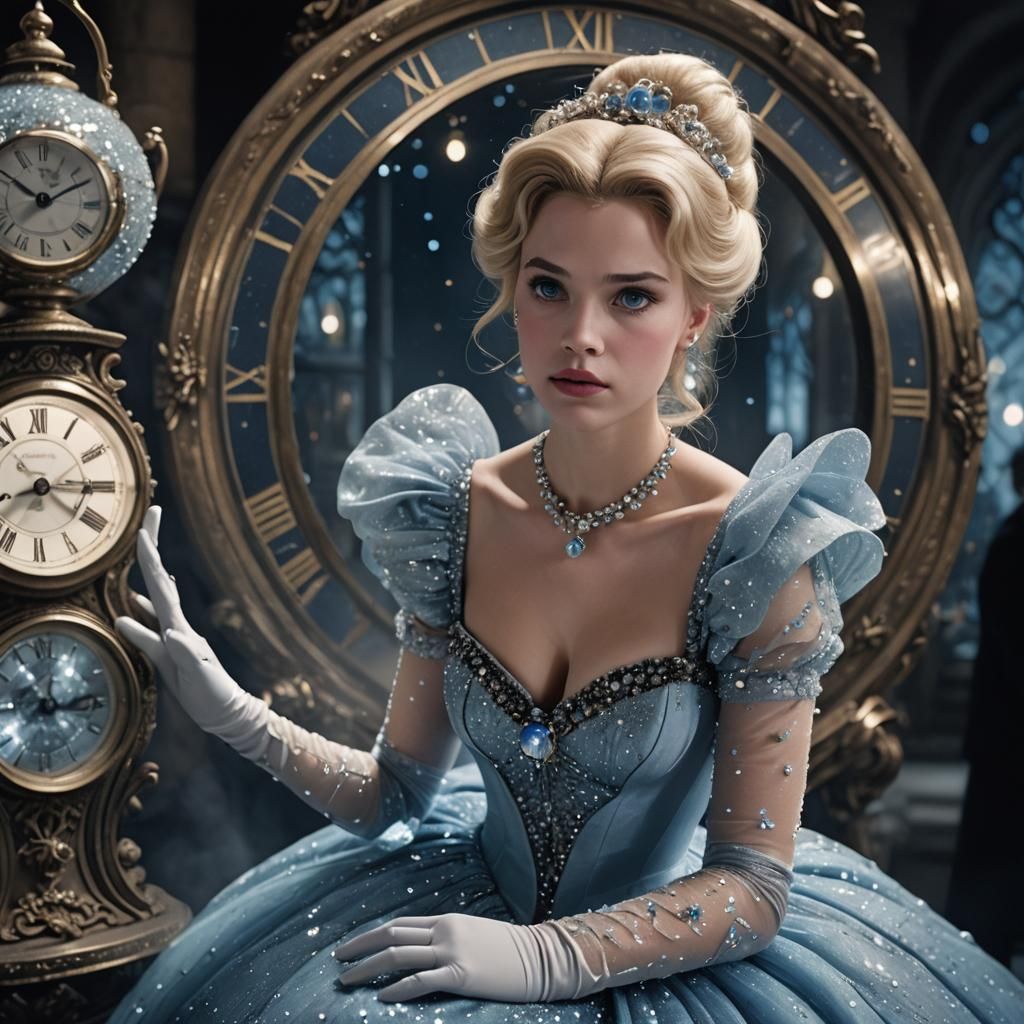 Cinderella's Midnight Fear: A Cinematic Still
