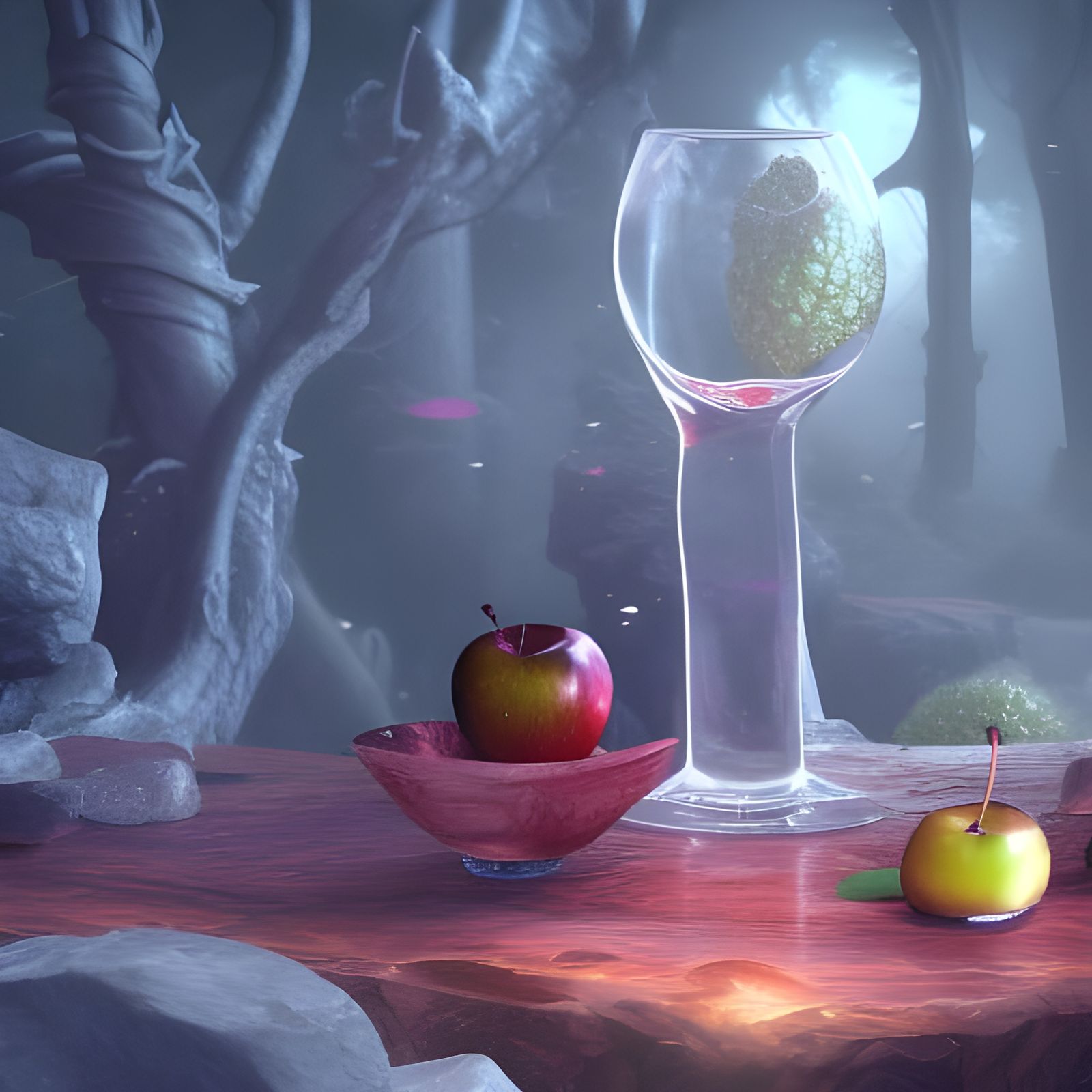 Crystal Apple Fantasy Concept Art in 8k