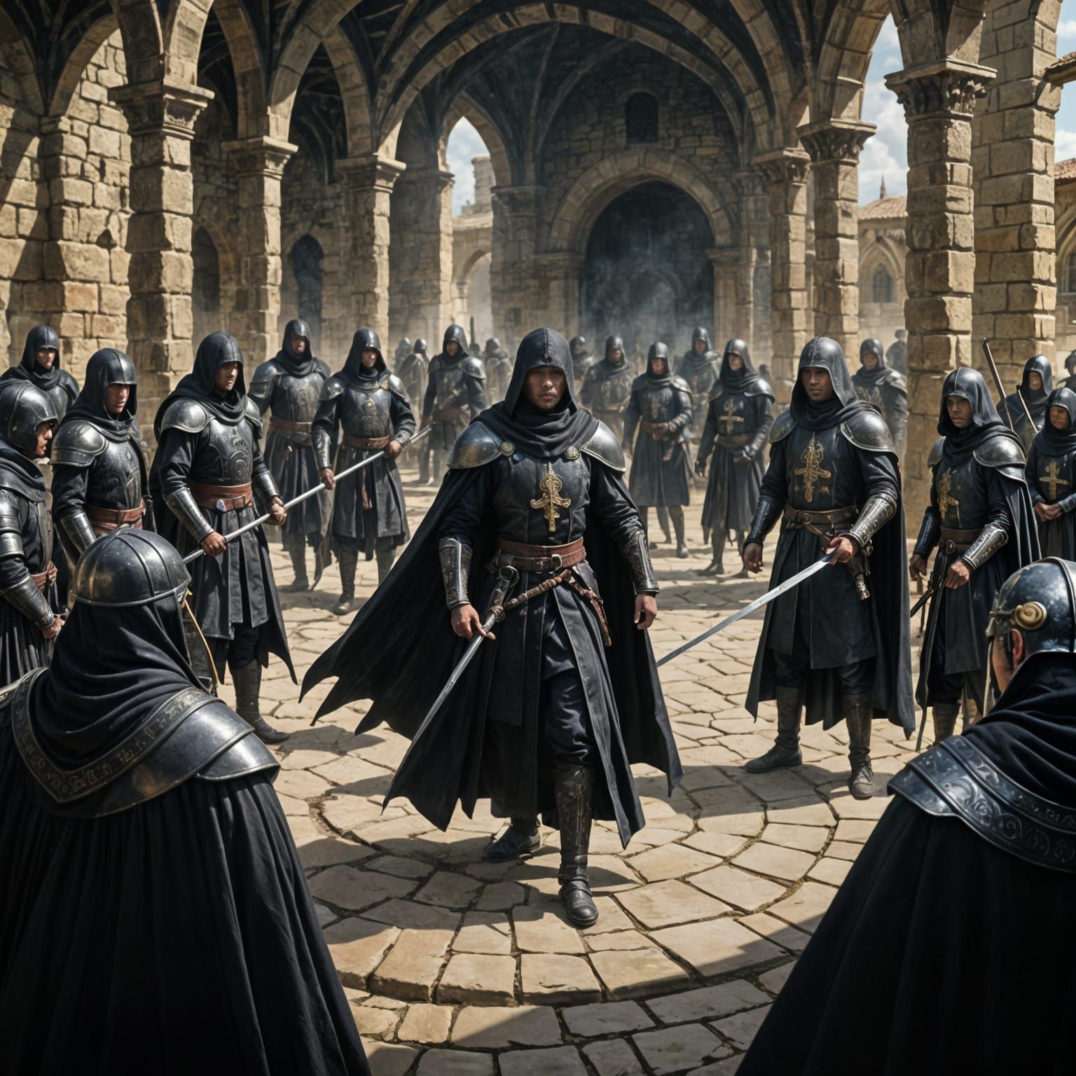 Deadly Game of Blades in a Dark Hall