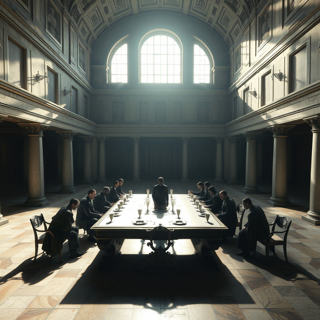 Ethereal Last Supper Scene in Metaphysical Style