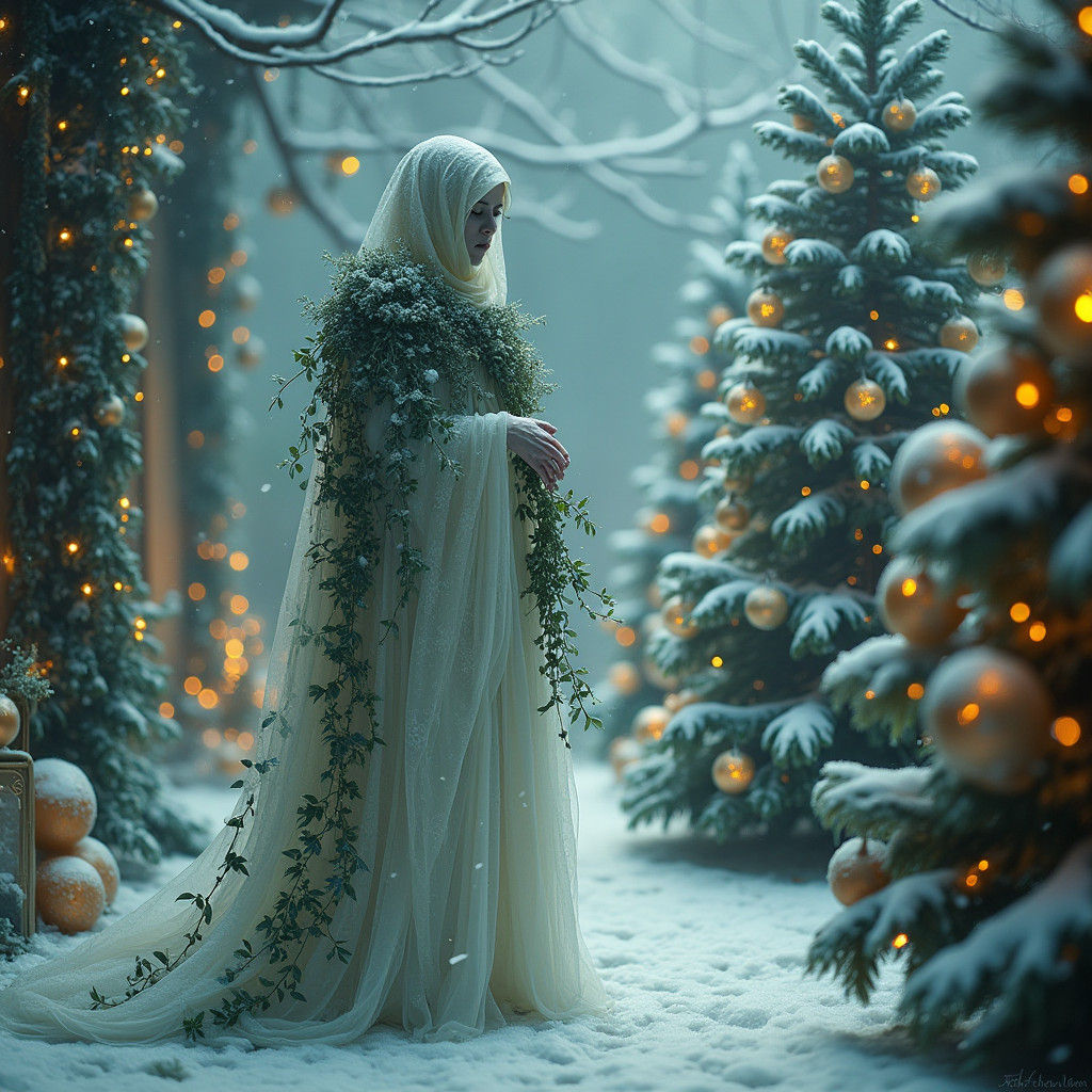 Ethereal Christmas Spirit in Winter Wonderland
