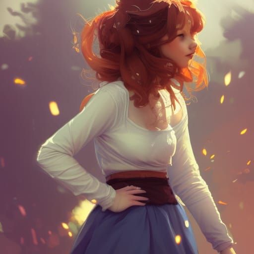 Adorable Fox-girl VIXEN,  obviously lost in thought.