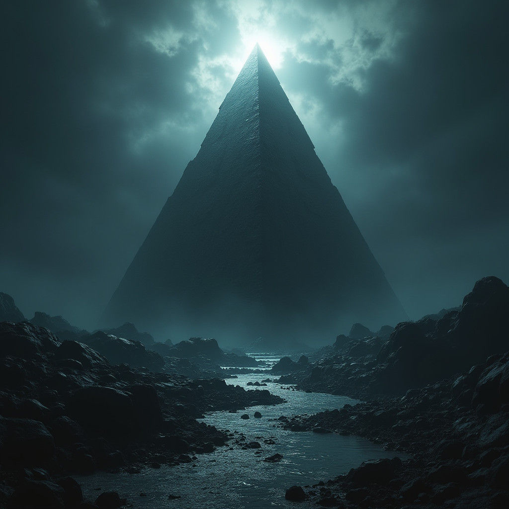 Sci-Fi Pyramid Research in Anime Style