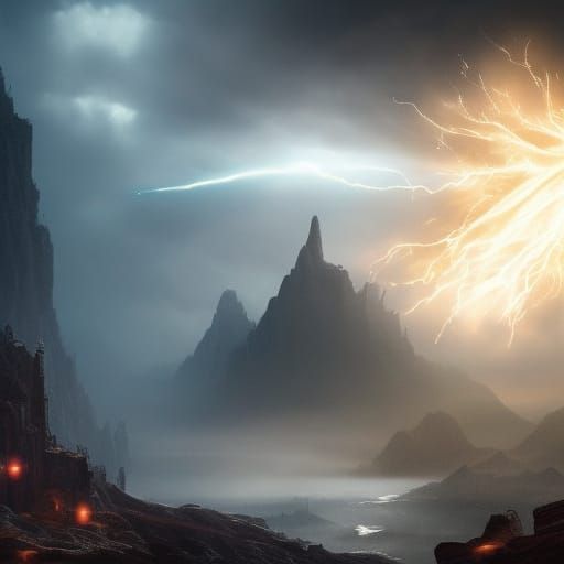 Spark of Light Defies Darkness: Digital Matte Painting