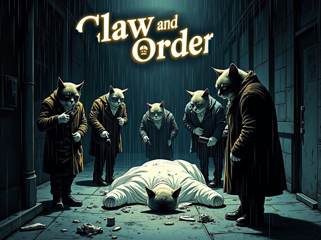 Cat Detectives Investigate Alley Crime Scene