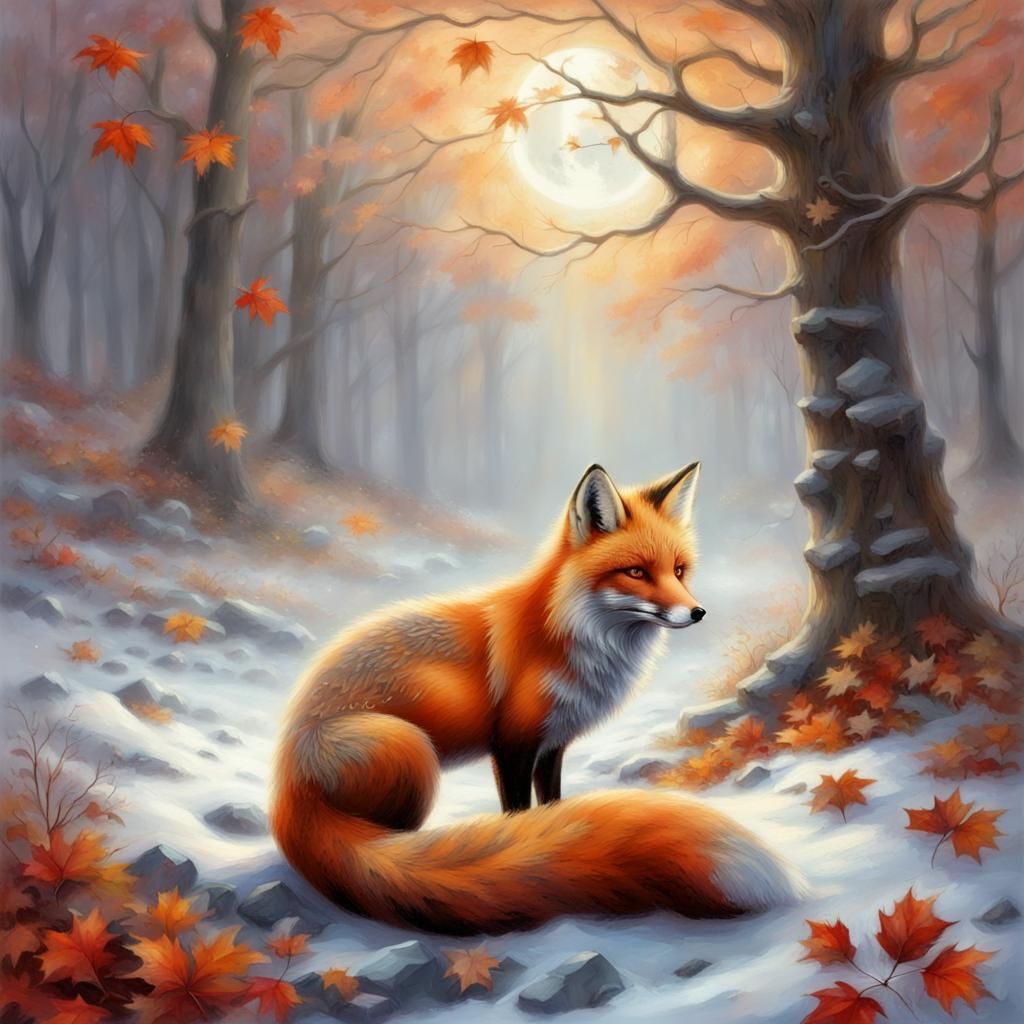 Fox Ring in Autumn Twilight: Ethereal Fantasy