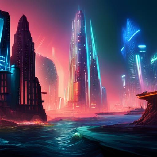 Cyberpunk Underwater City of the Future