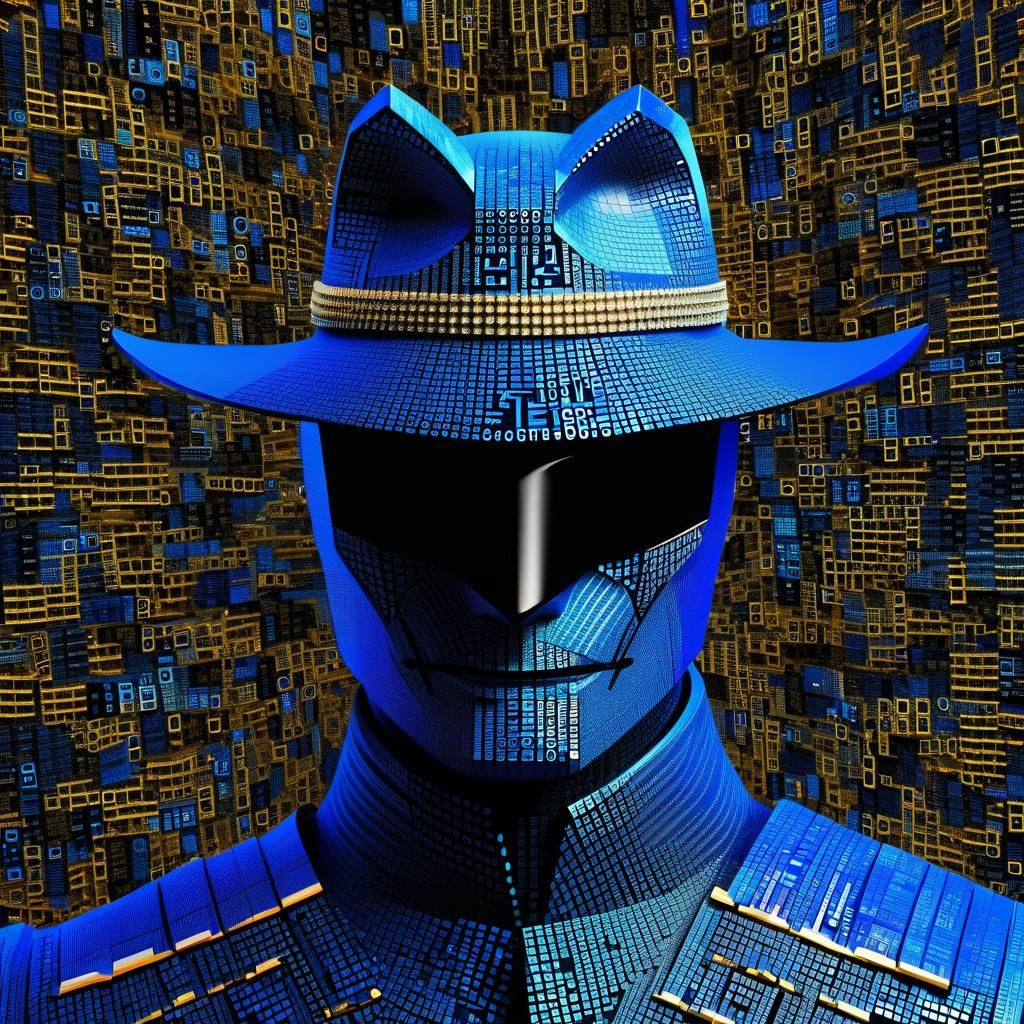 Cryptographic Blue Fox in Modern Digital Style