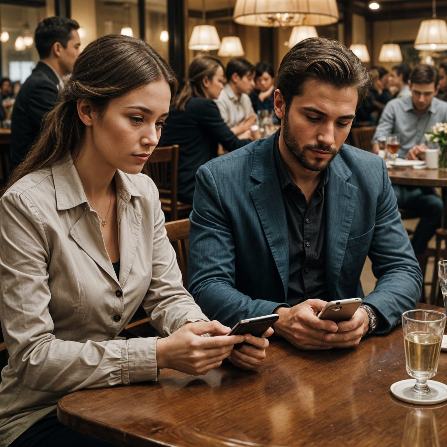 Couple in Modern Disconnection