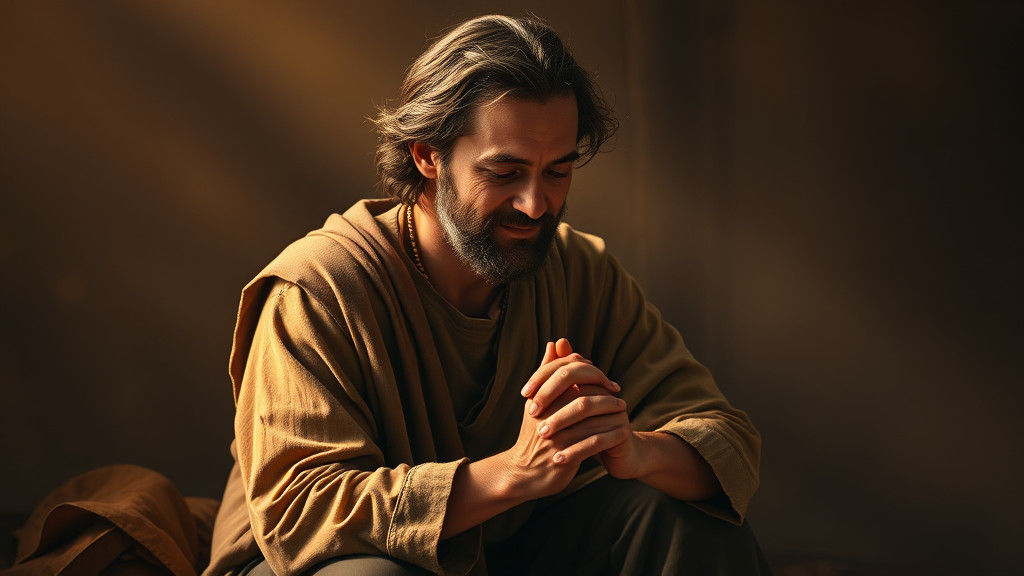 Contemplative Man in Prayer, Evoking Old Masters