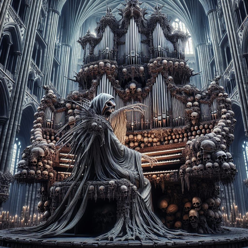 Spectral Wraith Performs Eerie Sonata on Macabre Gothic Orga...