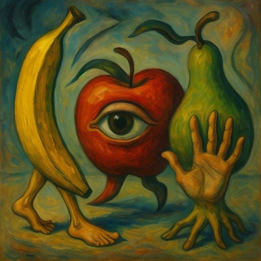 Surreal Still Life in Abstract Oil Painting