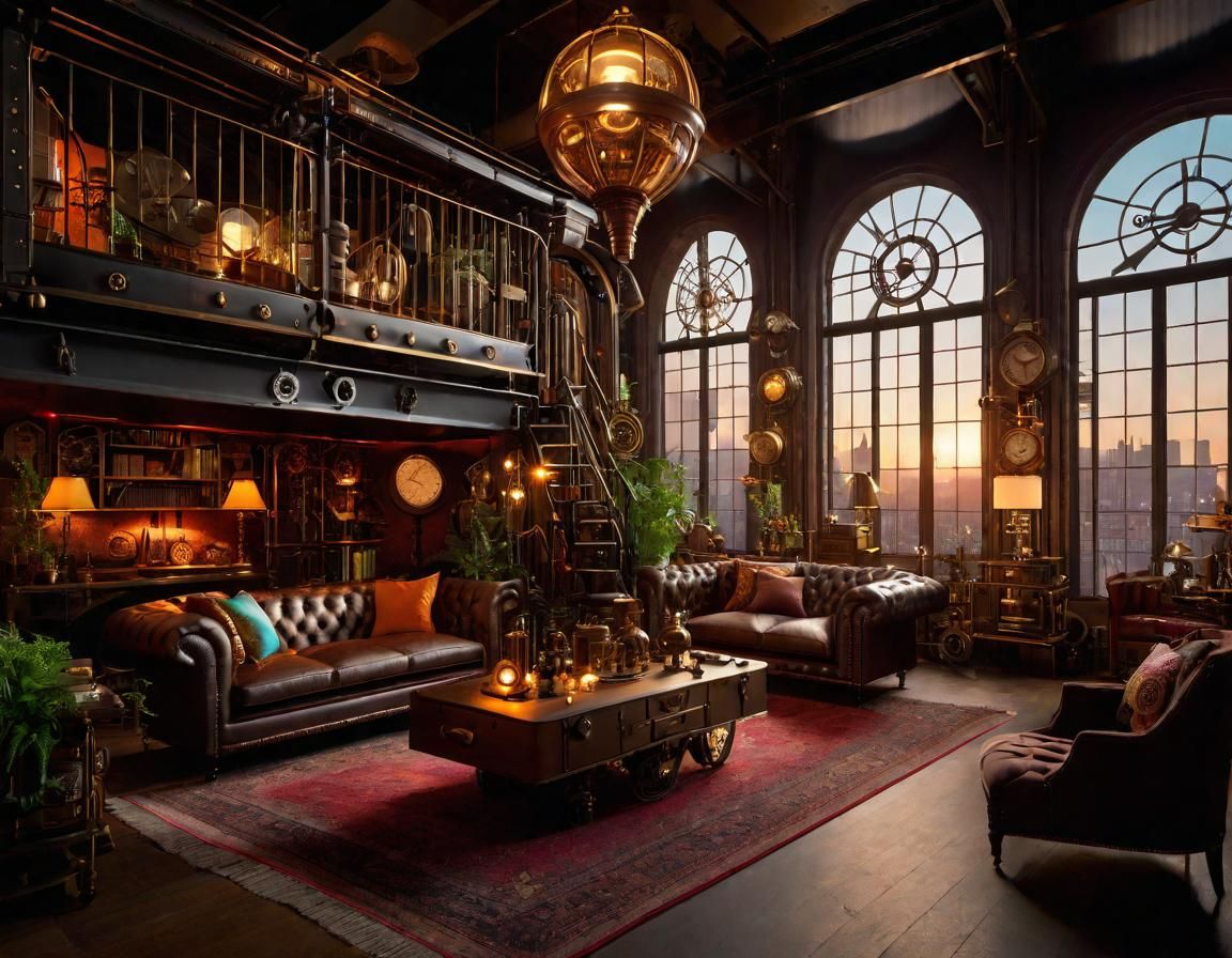 Steampunk Loft Apartment in Volumetric Lighting