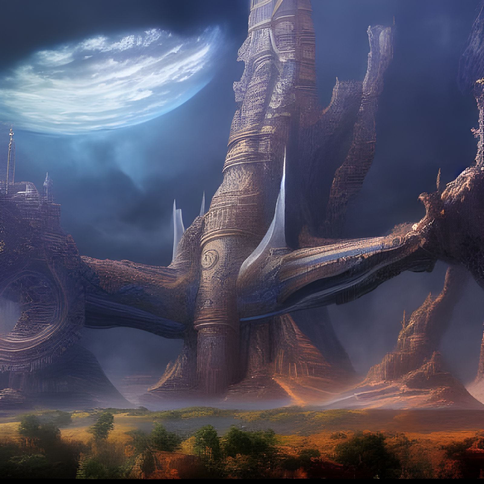 Epic Digital Painting of Earth, Wind, and Fire