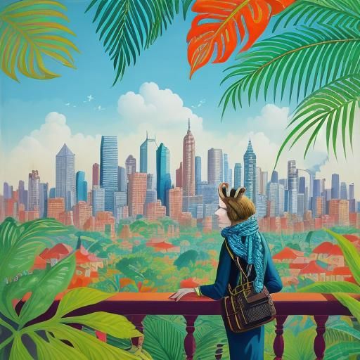 Surreal Giraffe Travels from Savannah to City in Whimsical G...