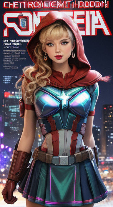 Little Captain America in Iridescent Cyberpunk Armor