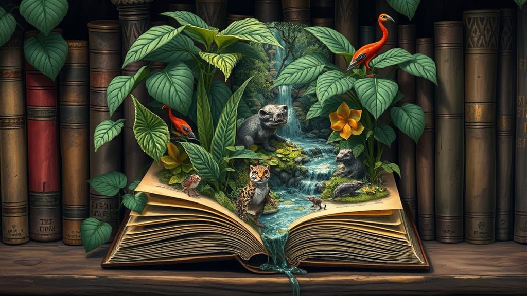 Miniature Jungle World Emerges from Vintage Book