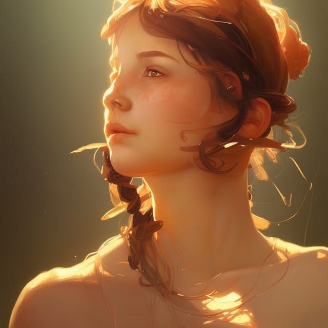 Farmer Girl Portrait in Hyperdetailed Lighting