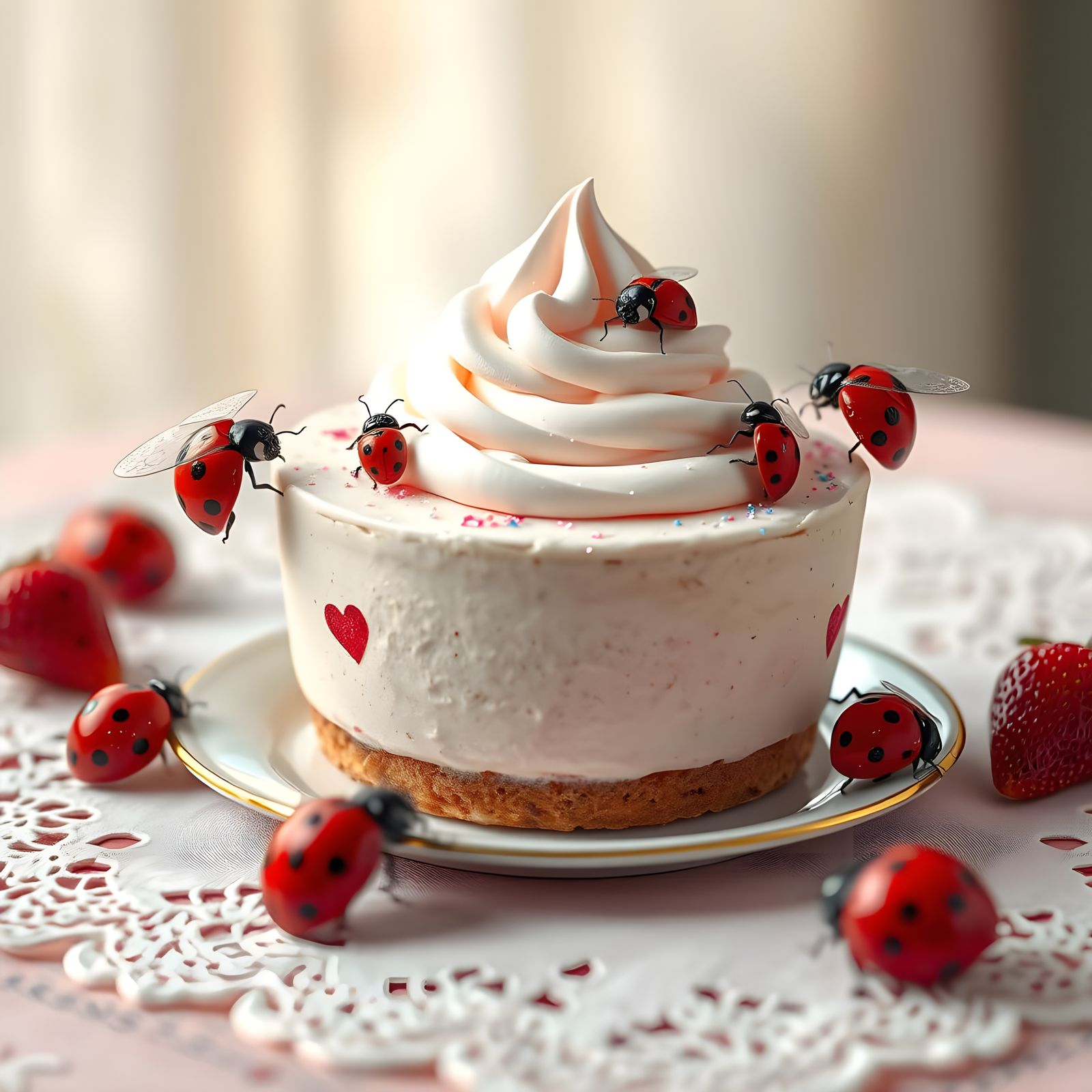 Whimsical Strawberry Dream Cake