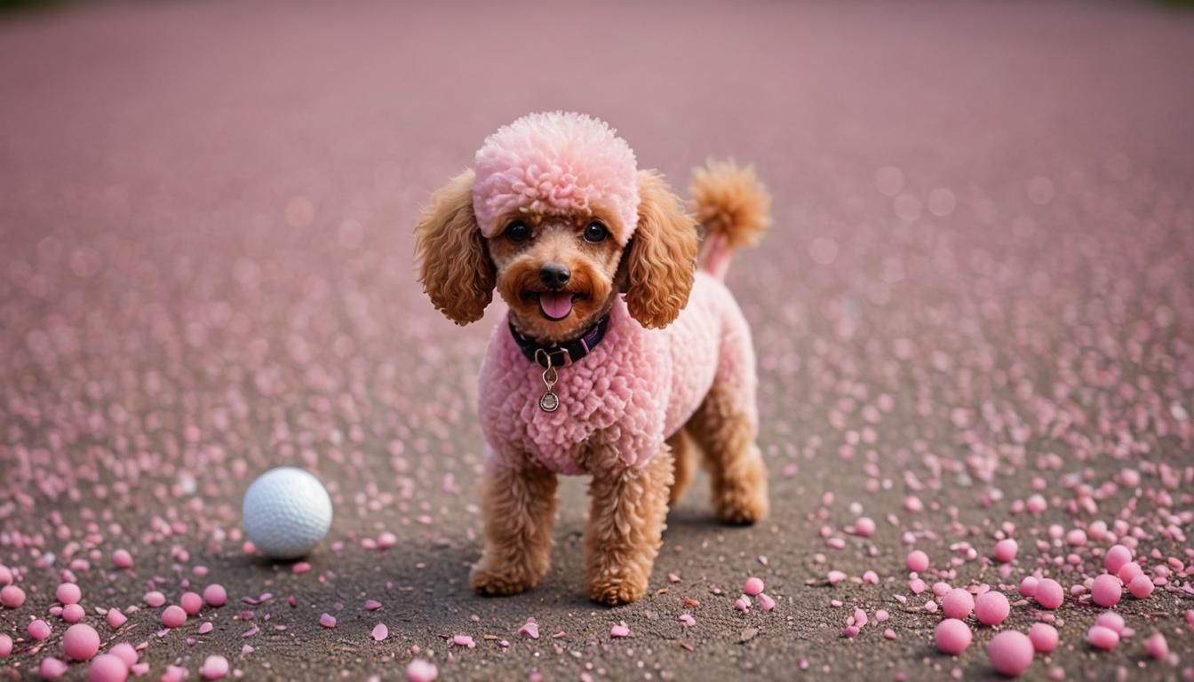 Miniature Pink Poodle in Professional Photography Style