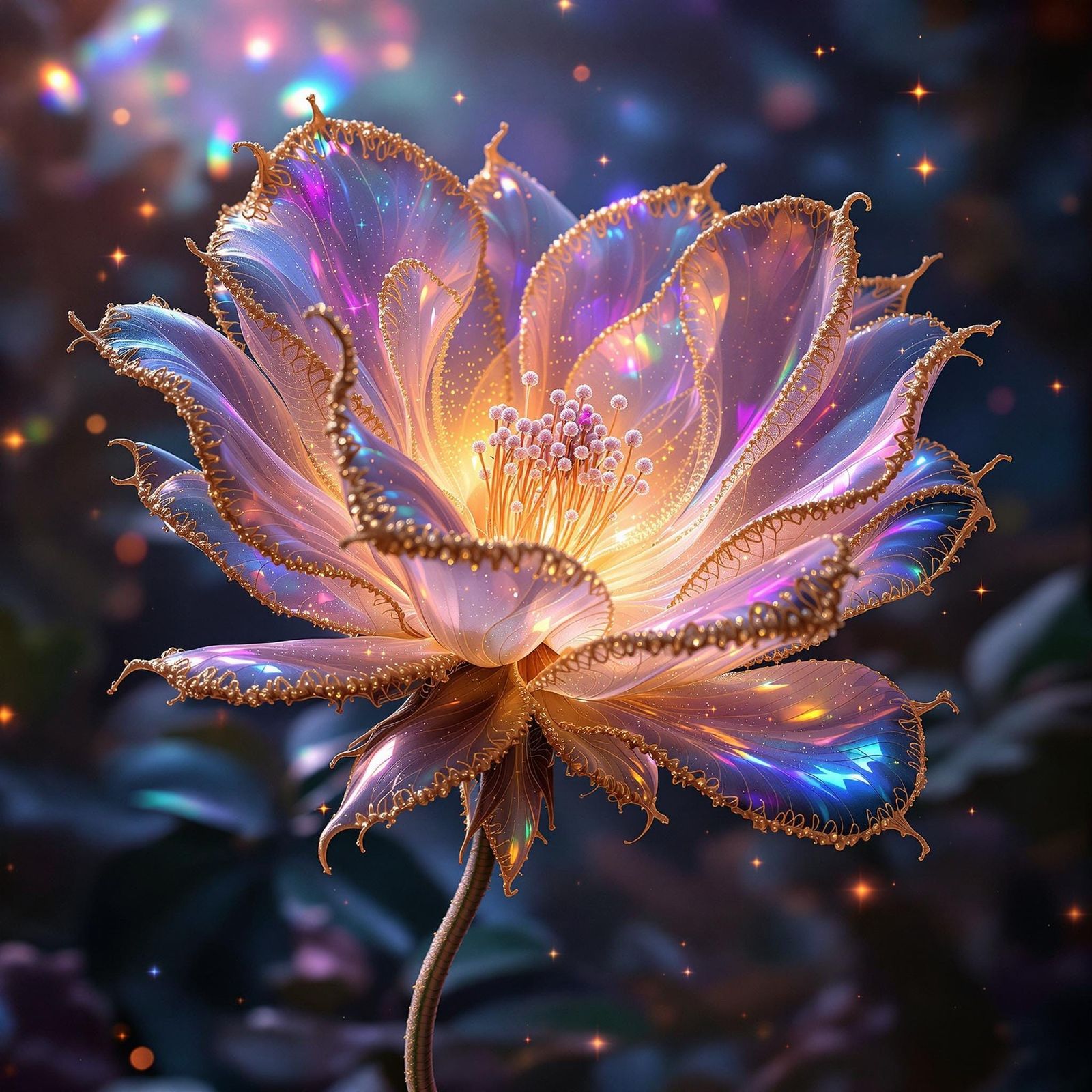 The alien bloom unfurled, a symphony of impossible geometry....