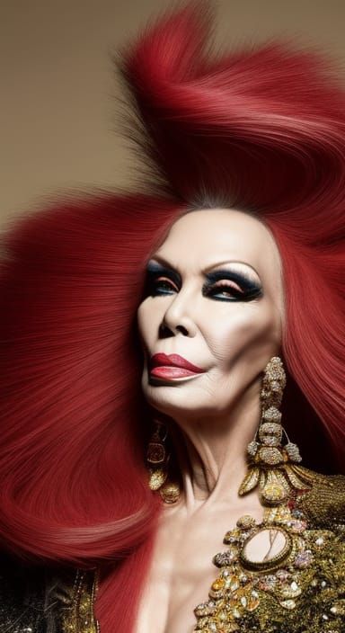 old lady with crazy big hair