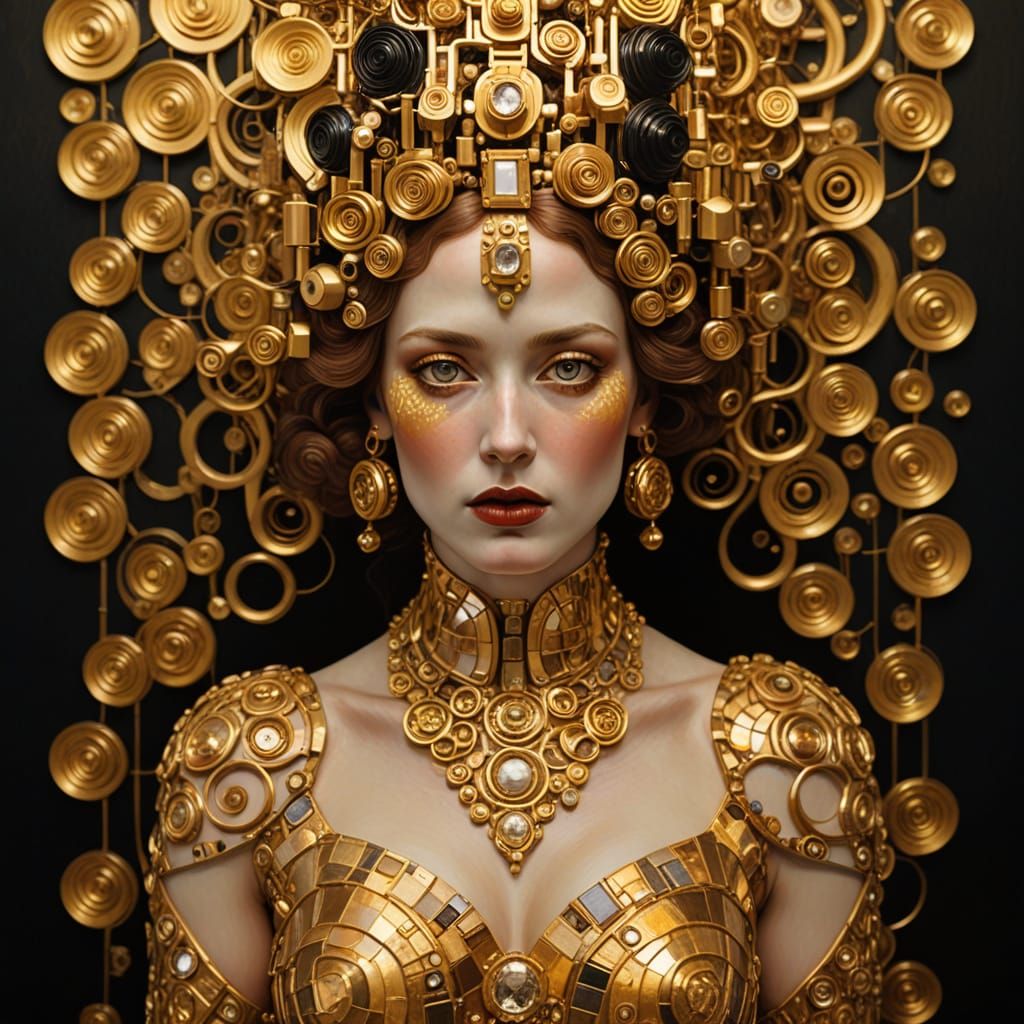 Woman in Gold: 3D Recreation with Mixed Media