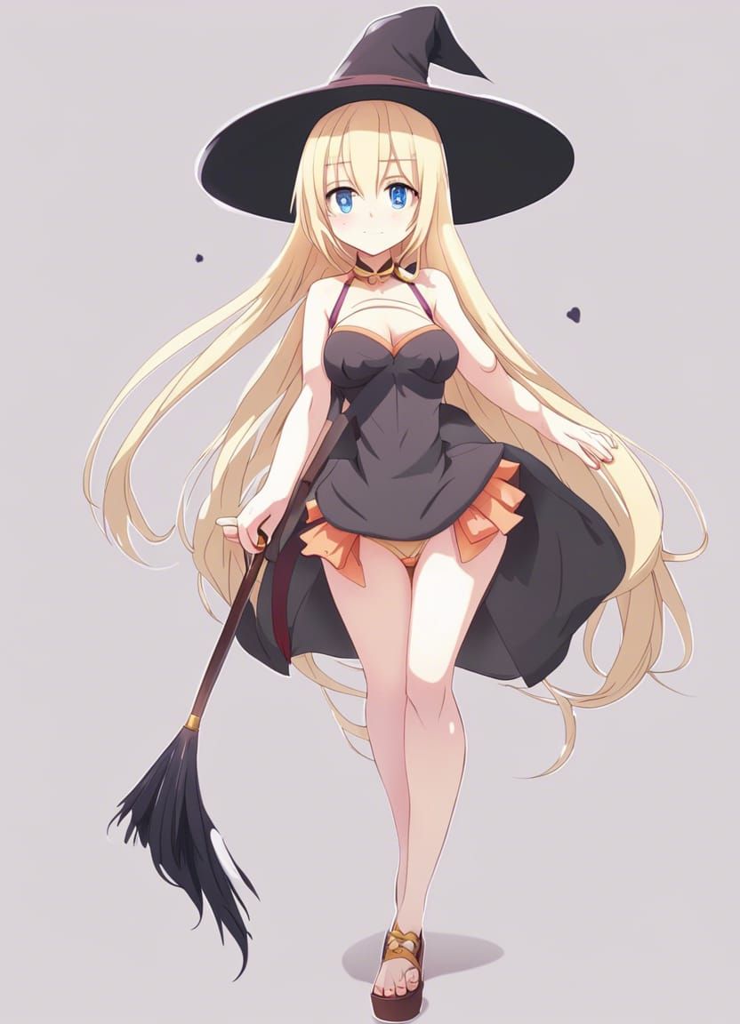 Kawaii Anime Witch in Bikini
