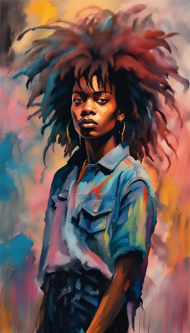 Chappell Roan Portrait in Basquiat-Inspired Vibrant Art