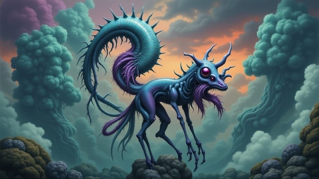 Multi-Eyed Creature in Dark Fantasy Style