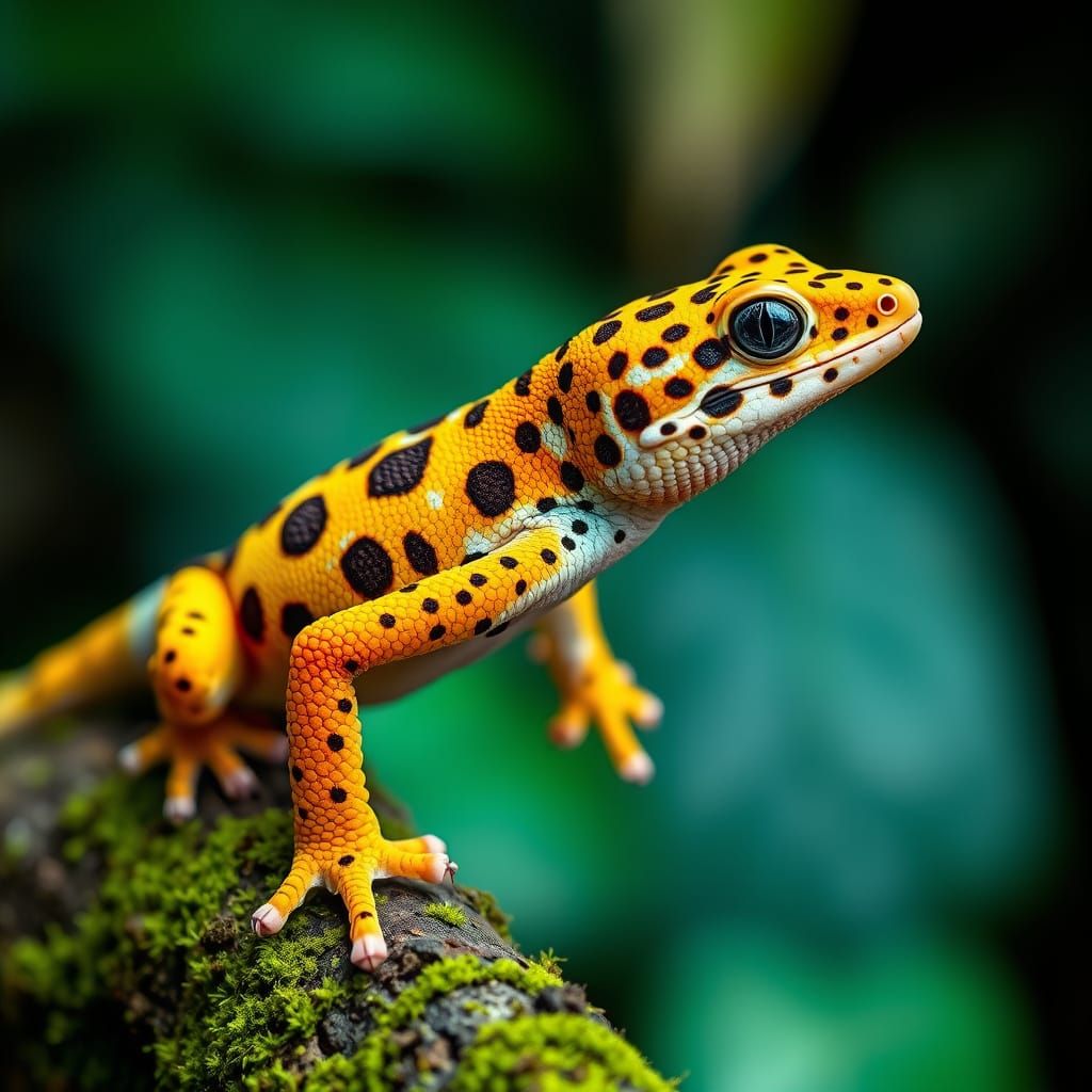 Vibrant Leopard Gecko Portrait in Macro Photography