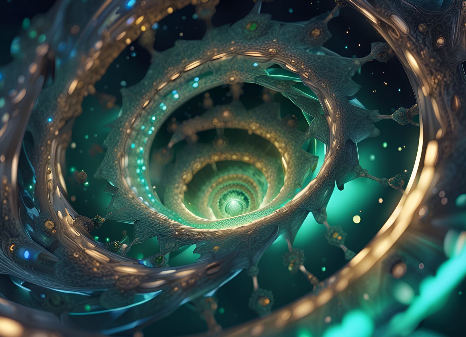 Crystalline Wormhole Diffraction in Hyperrealistic Style