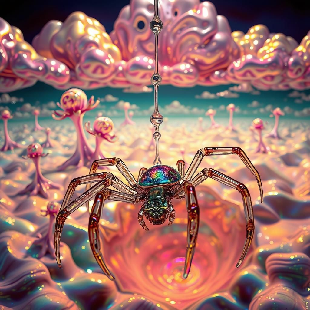 Jack O Lantern Spiders  from Mars, Glass spider Elastic glas...