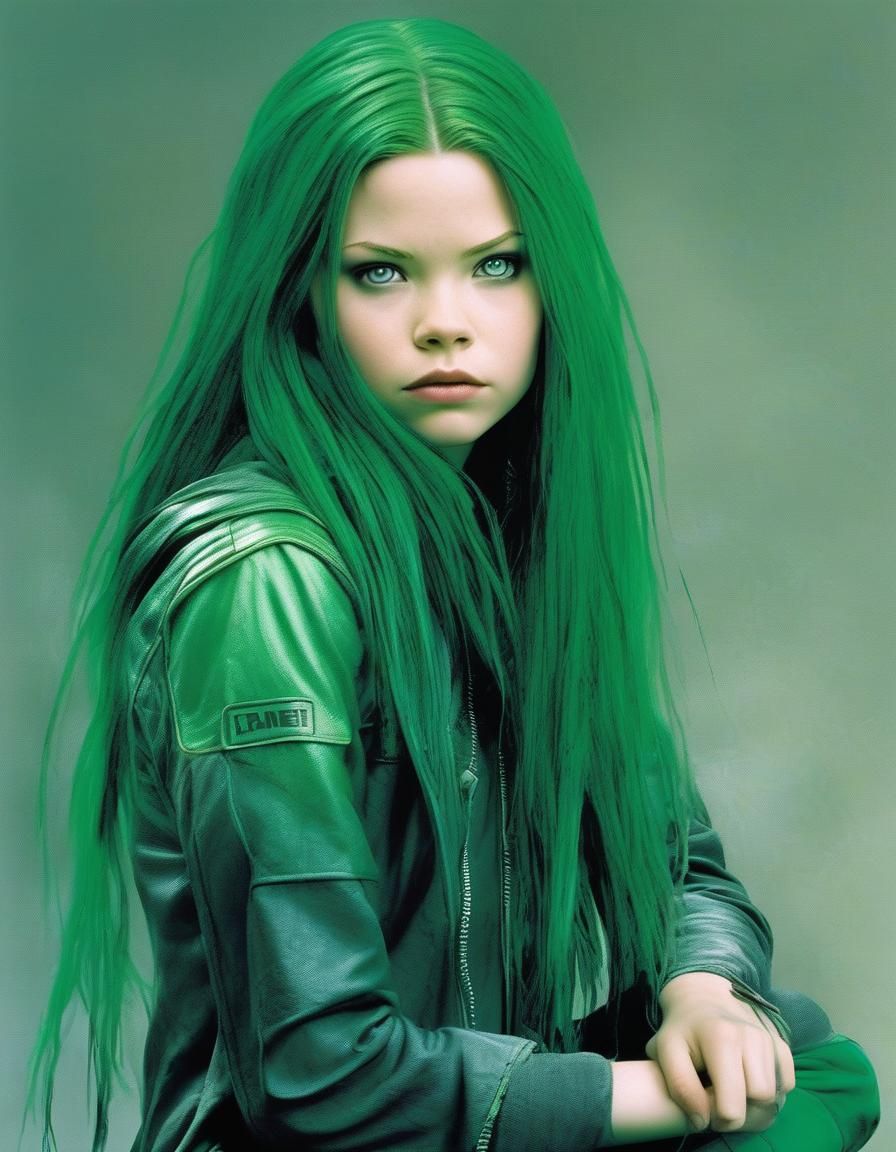 Green-Haired Marvel Character: Cinematic Studio Portrait
