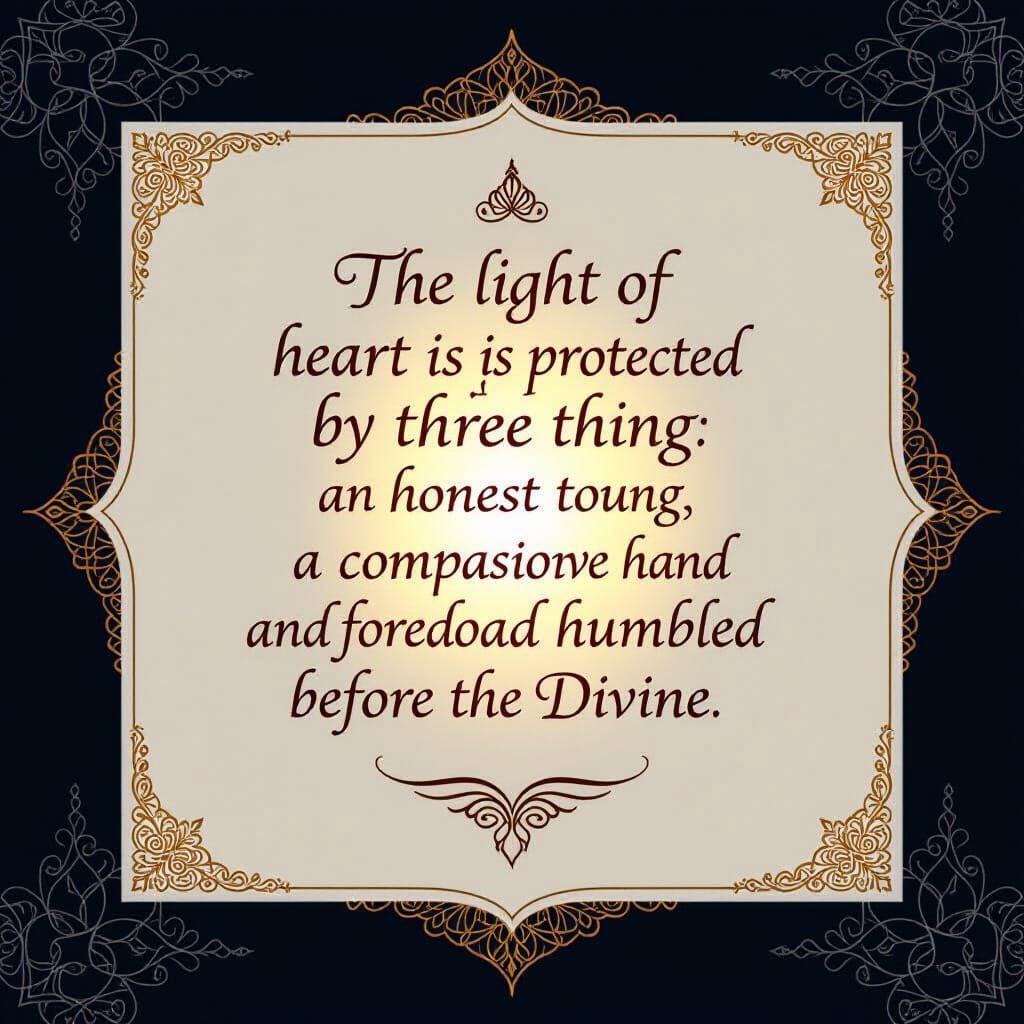 Spiritual Text Art: The Heart's Light