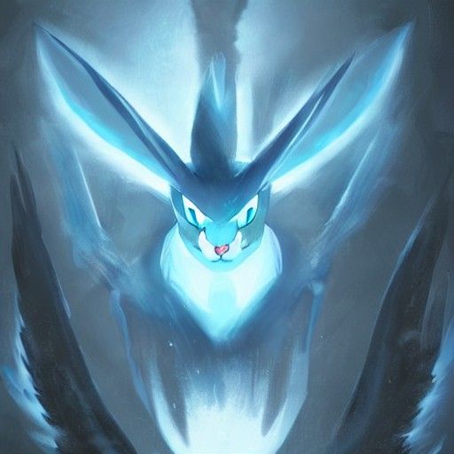 Sinister Glaceon Artwork in the Style of Greg Rutkowski