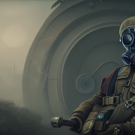 Detailed Gas Mask Matte Painting