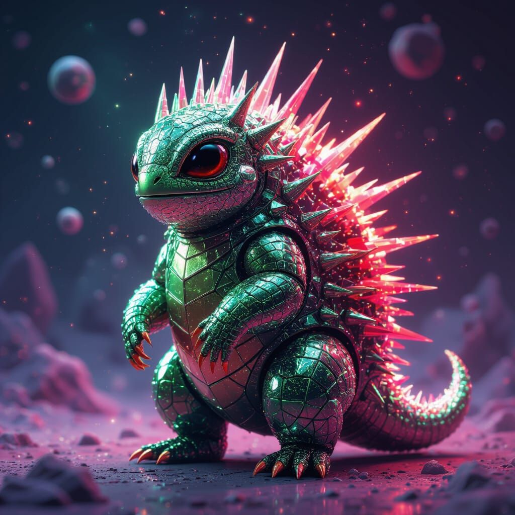 Alien Crystal Porcupine Emitting Gamma Rays