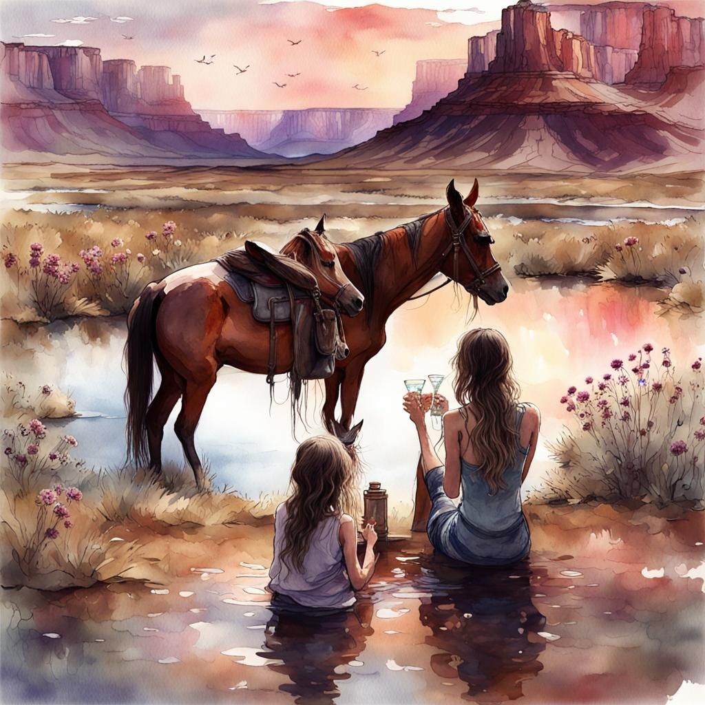 Grand Canyon Western Ranch, girls with her horse