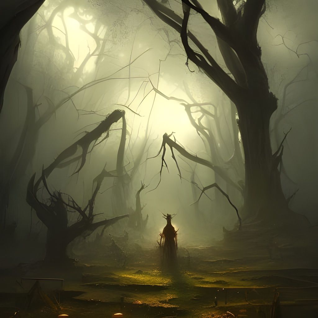 Dark Fantasy Gingerbread House in the Woods