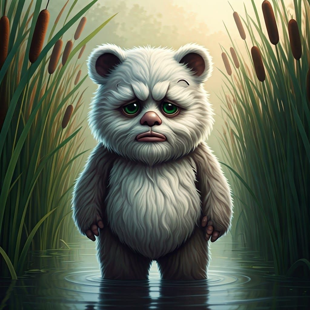 Sad Ewok in Dreamy Landscape