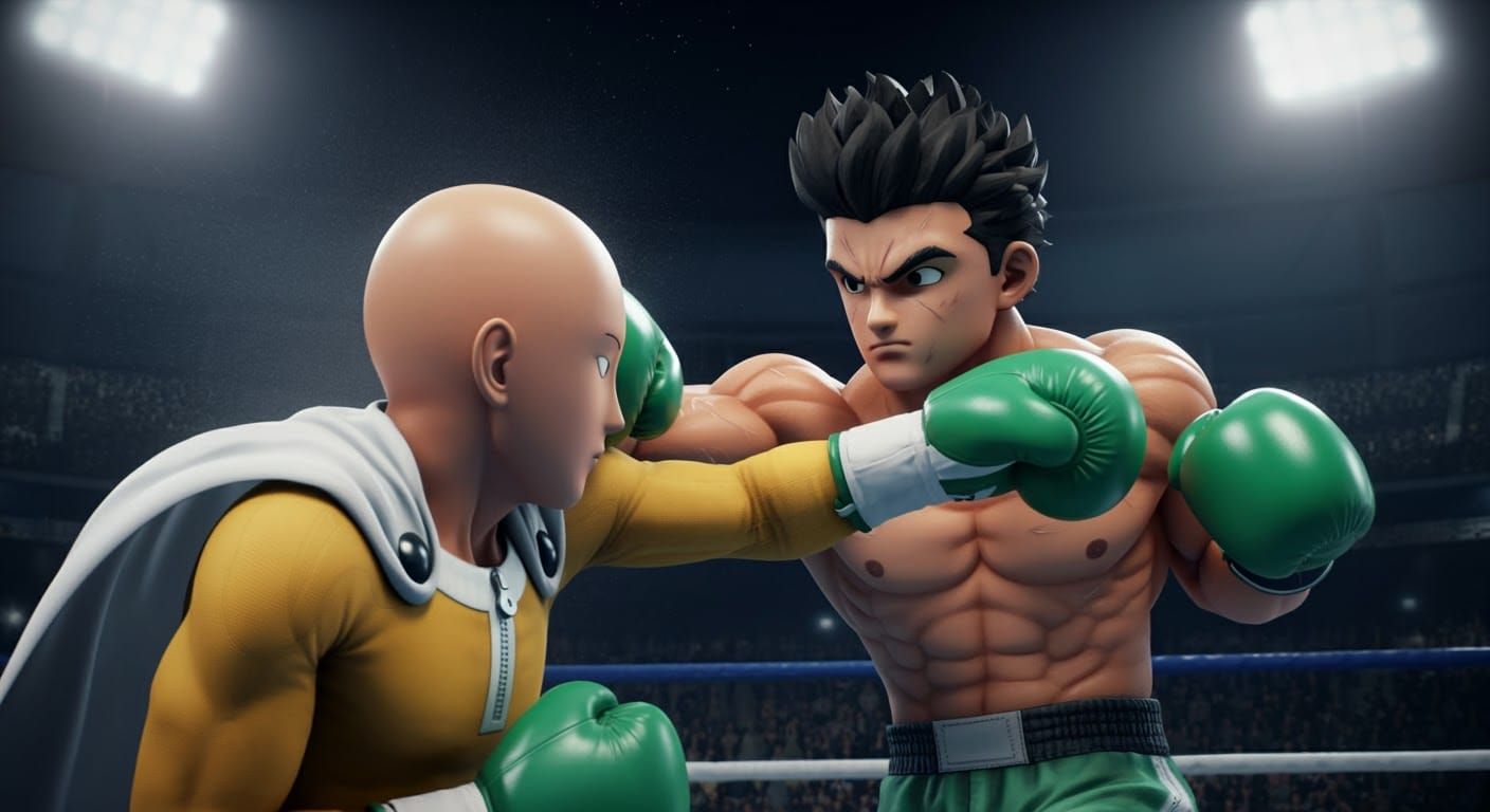 Little Mac versus Saitama AKA One-Punch Man in an epic brawl