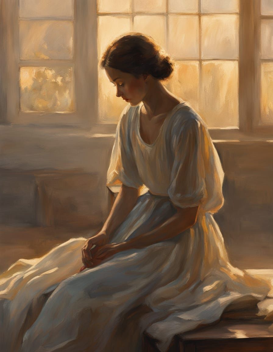 Quiet Room Oil Painting in Gentle Light