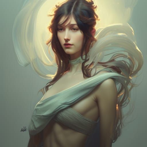 Detailed Portrait with Red Glasses, Artgerm Style