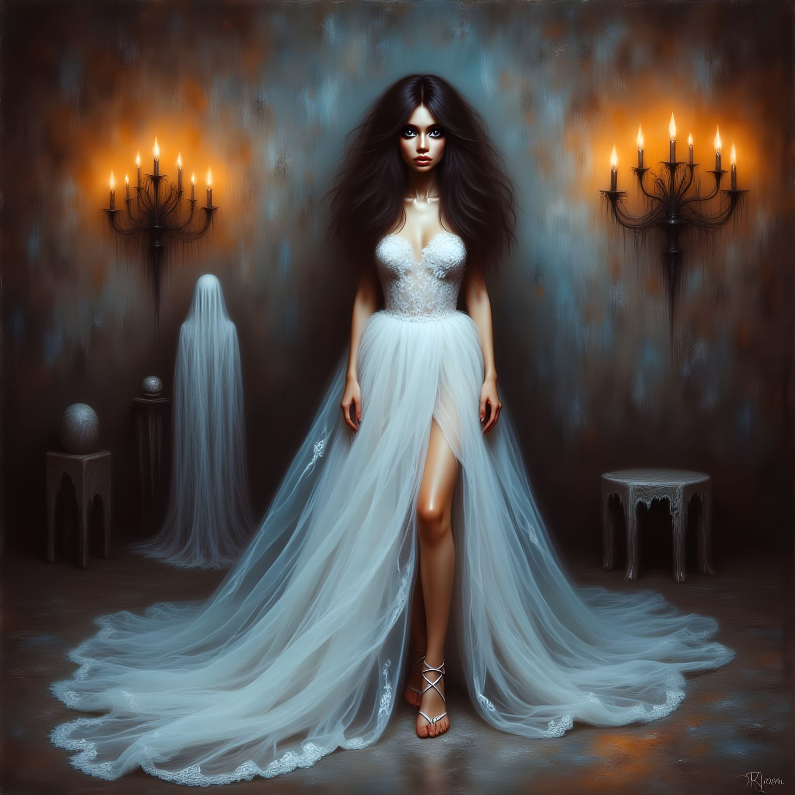 A Haunting Portrait in Orange and Teal: 1970s Italian Horror...