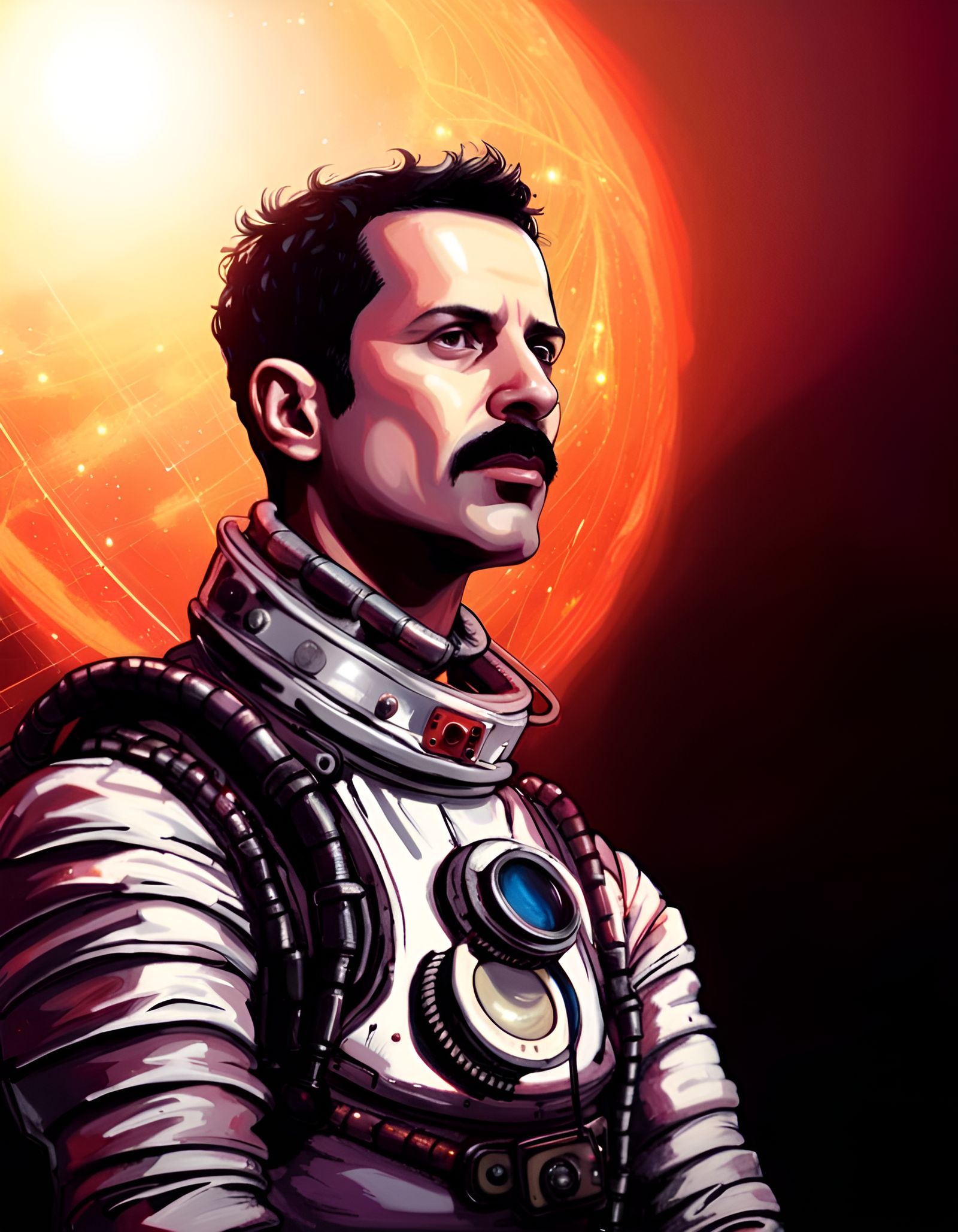 Astronaut Freddy Mercury Sings on Mercury