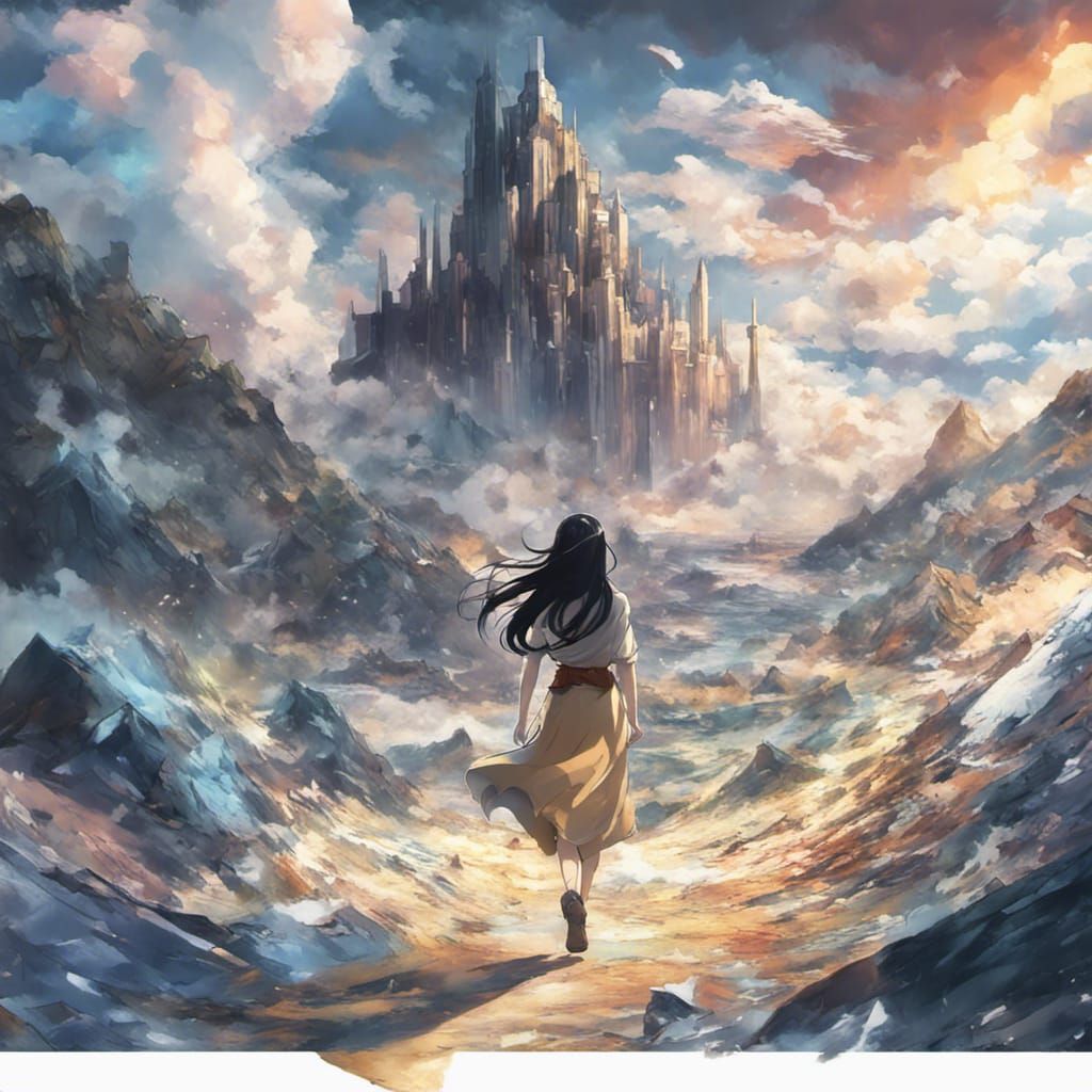 Woman Walks Rainbow Bridge to Asgard: Anime Style